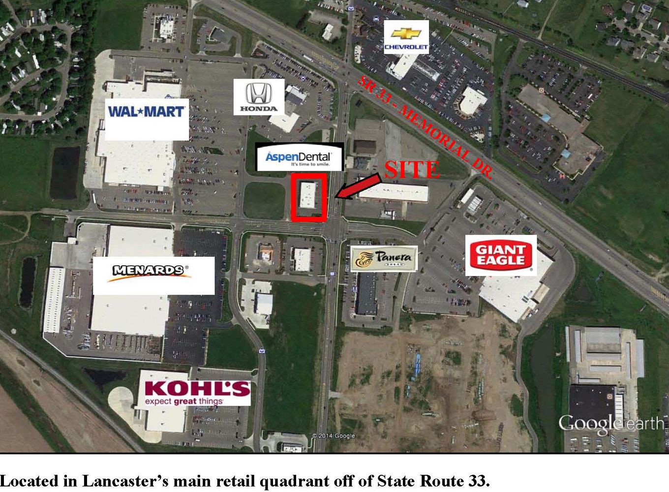 Retail space in Walmart shadow center: 1405 Ety Rd NW, Lancaster, OH 43130